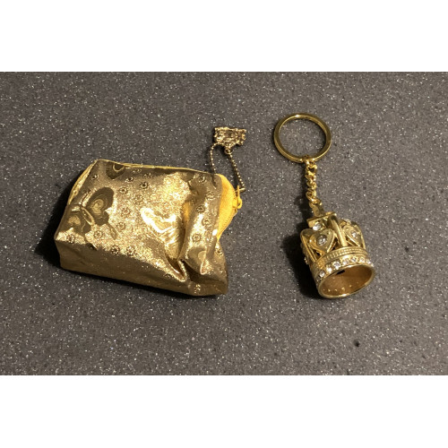 Crown Keyring And Golden Purse
